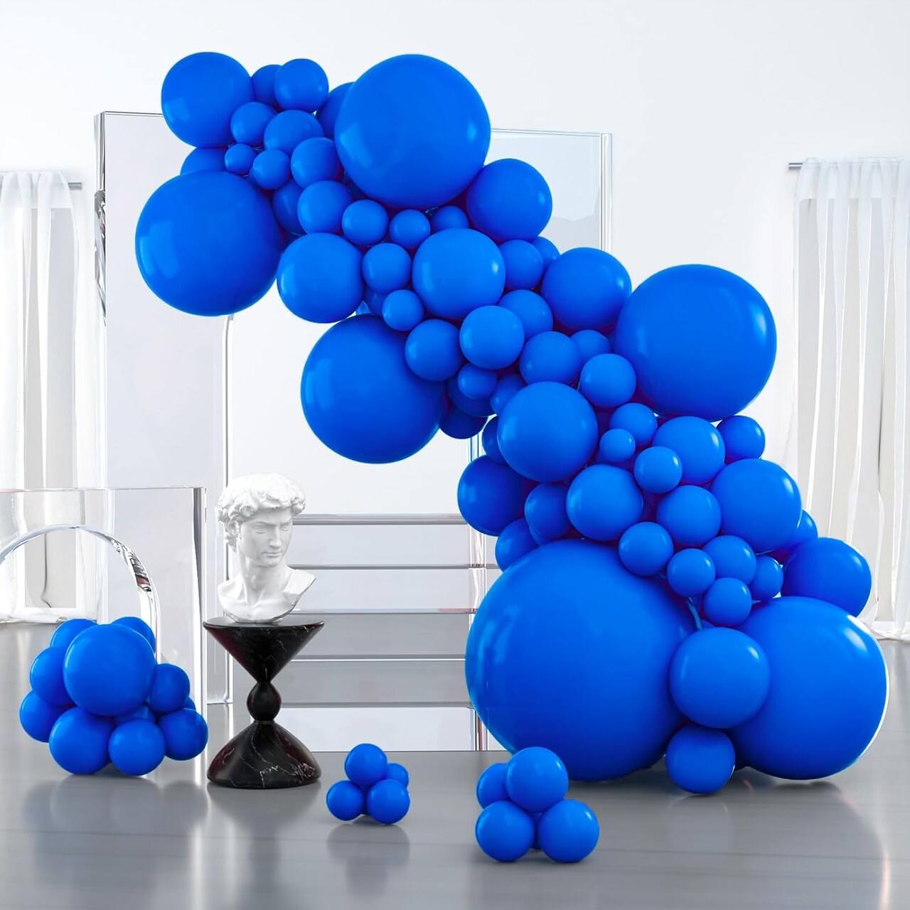 Royal Blue Balloons, 127 pcs Dark Blue Balloons Different Sizes Pack of 36 Inch 18 Inch 12 Inch 10 Inch 5 Inch Blue Balloons